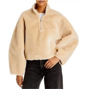 FRAME Faux Fur taupe XS Half Zip Coat